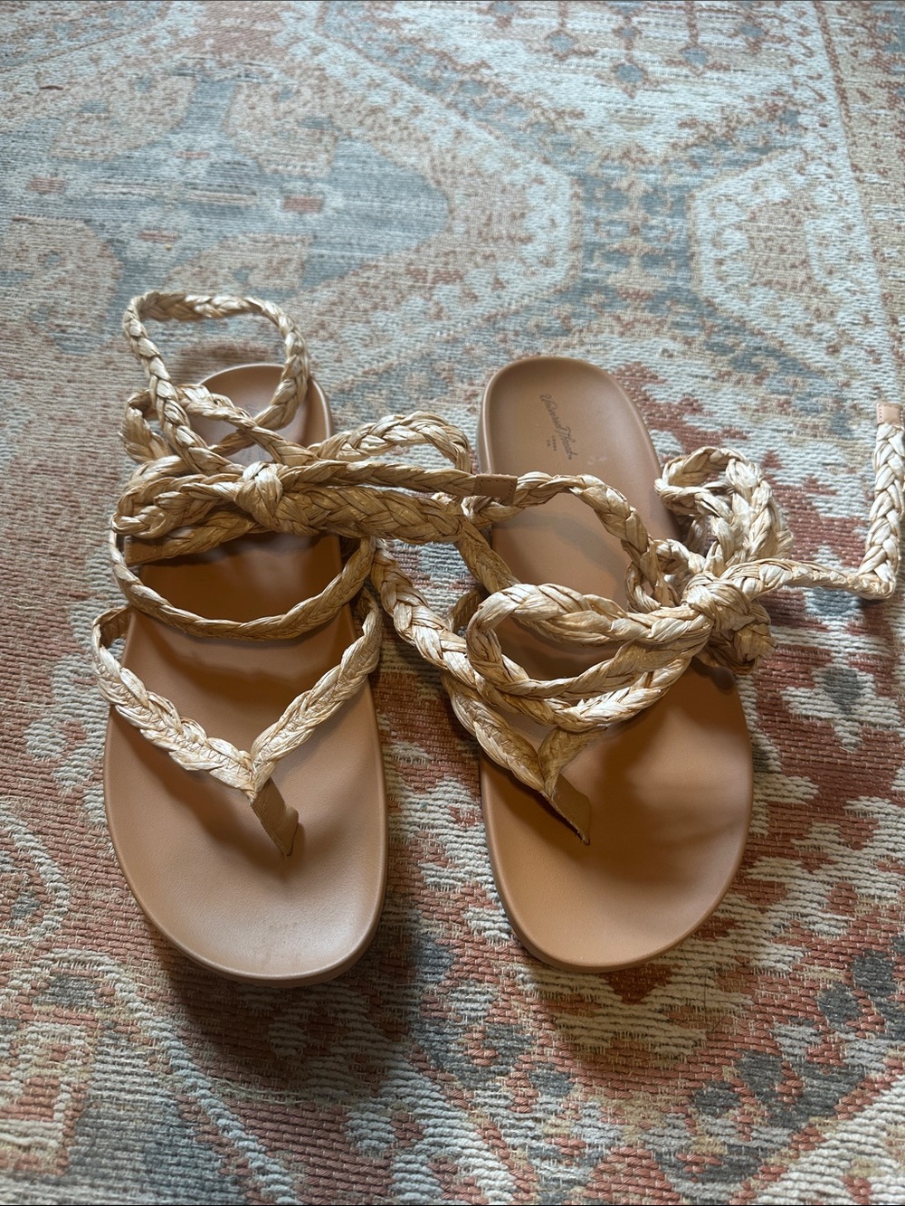Universal Thread Braided Lace-Up Sandals